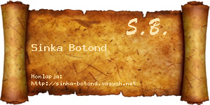 Sinka Botond névjegykártya